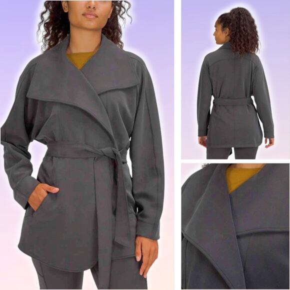 lululemon athletica Jackets & Blazers - LULULEMON Softstreme Belted Wrap Gray Blue Sz XS / S
